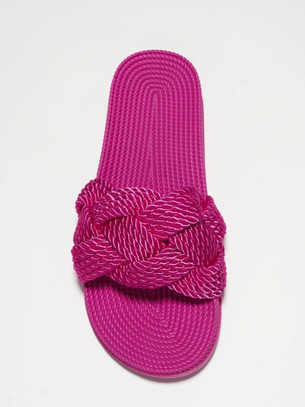 Cape Robbin Annissa Rope Knot Slide Sandals - Fuchsia - Picture 4 of 6